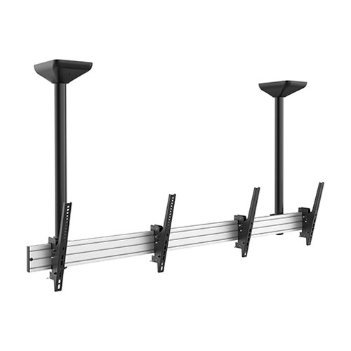 Protech Dual Screen 40″ – 55″ Video Wall /Menu Board Wall Mount With Optional Ceiling Mount (Up to 36 Inches Drop)