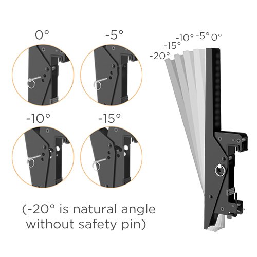 Protech Dual Screen 40″ – 55″ Video Wall /Menu Board Wall Mount With Optional Ceiling Mount (Up to 36 Inches Drop) - Image 6