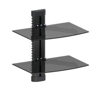 Protech DVD-102 Double Tier DVD/Receiver/STB Wall Mount Glass Shelf Unit