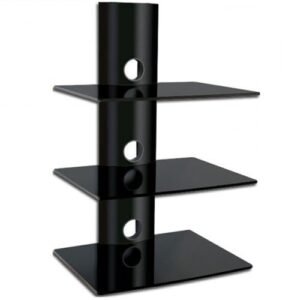 Protech DVD-503 3-Tier DVD/Receiver/STB Wall Mount Glass Shelf Unit