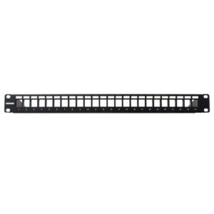 24-port Keystone Blank Patch Panel – 19 inch Rackmount 1U