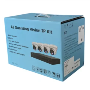Guarding Vision 4 Channel IP Security Camera Kit with 4k NVR , 6MP Smart Hybrid Turrets Cameras & 2TB HDD