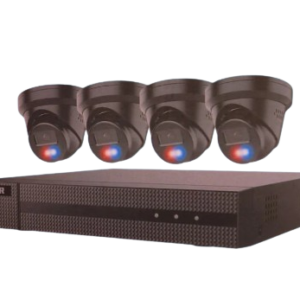 4 Channel IP Security Camera Kit with 4k NVR , 5MP Black Smart Hybrid Turrets Cameras & 1TB HDD