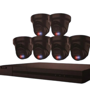 8 Channel IP Security Camera Kit with 4k NVR , 5MP Black Smart Hybrid Turrets Cameras & 2TB HDD