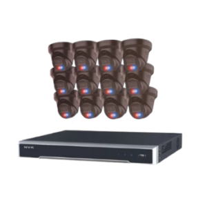 16 Channel IP Security Camera Kit with 4k NVR , 5MP Black Smart Hybrid Turrets Cameras & 4TB HDD
