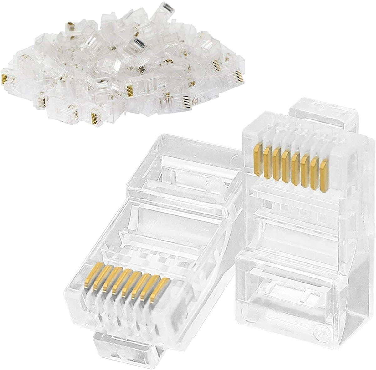Cat6 Modular RJ45 Cat 6 Ethernet Cable Connector Plug Crystal Head 25 PCS